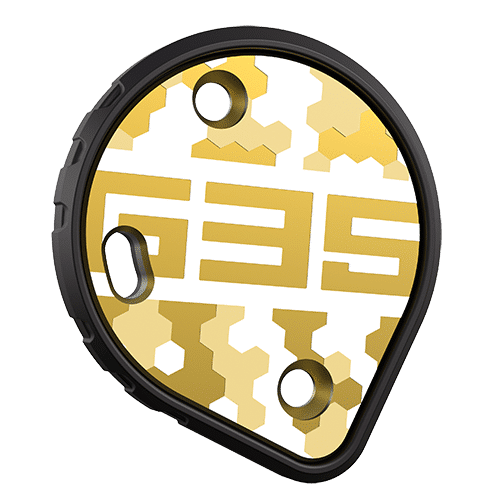 Cookie G35 skydiving helmet side plate yellow camo