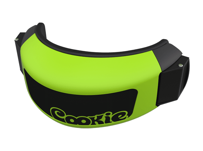 Cookie Fuel skydiving helmet cutaway chin cup lime green