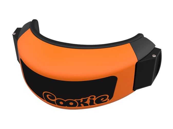 Cookie Fuel skydiving helmet cutaway chin cup orange