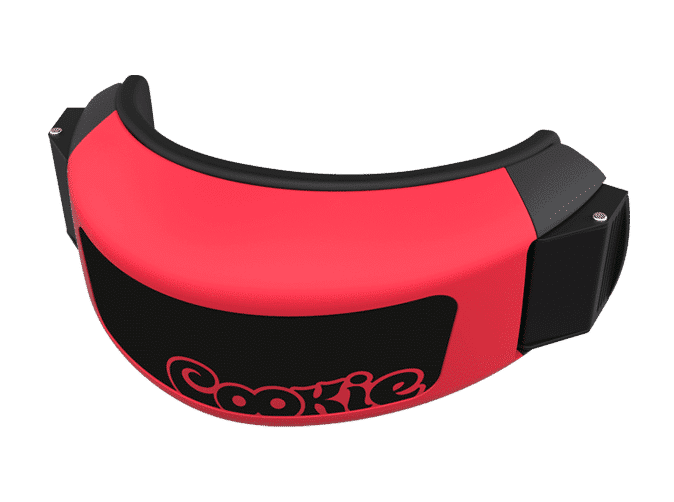 Cookie Fuel skydiving helmet cutaway chin cup red