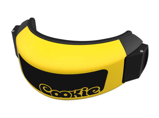 Cookie Fuel skydiving helmet cutaway chin cup yellow